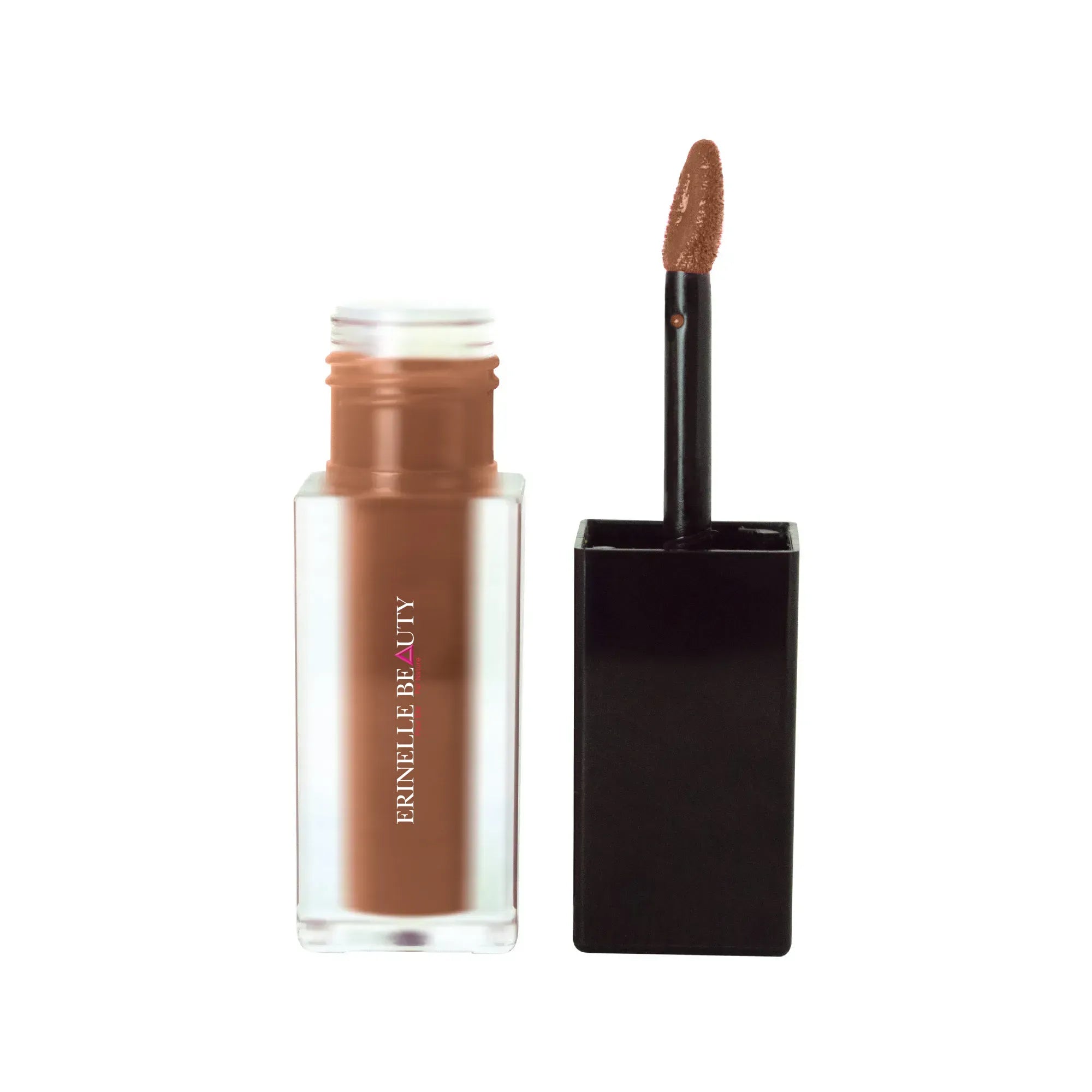 Erinelle Beauty brown lip stain lips with applicator wand for smooth and long-lasting color