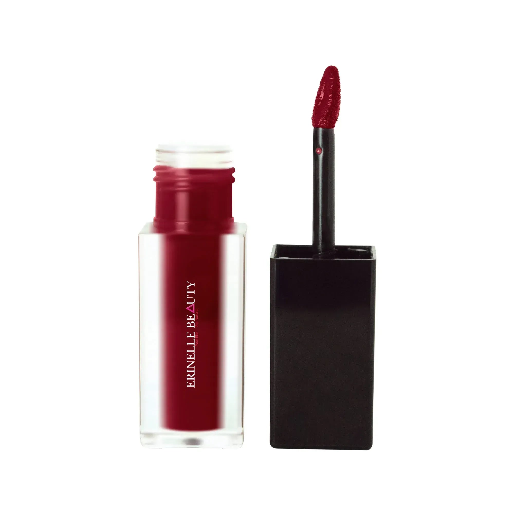 Erinelle Beauty deep red lip stain lips with applicator wand for long-lasting color
